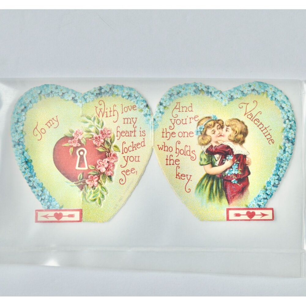 Vintage Valentine Card With Love My Heart is Locked You See